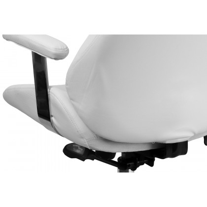 BLNK Hansel LeatherSoft Mid-Back Smooth Upholstered Executive Swivel Office Chair with Arms - White
