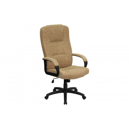 BLNK Rochelle Fabric High-Back Executive Swivel Office Chair with Arms - Beige