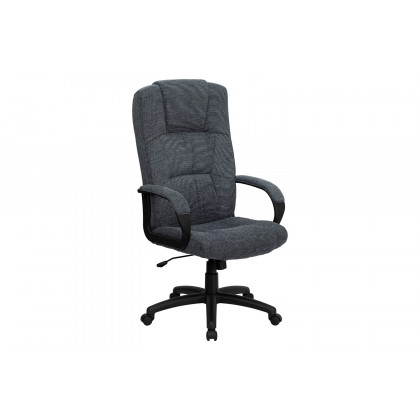 BLNK Rochelle Fabric High-Back Executive Swivel Office Chair with Arms - Gray