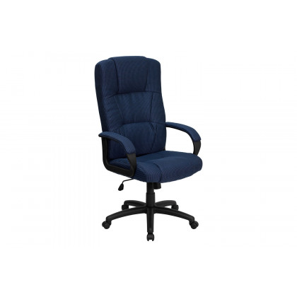 BLNK Rochelle Fabric High-Back Executive Swivel Office Chair with Arms - Blue