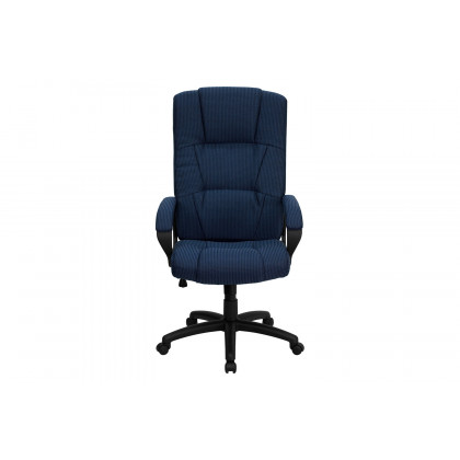 BLNK Rochelle Fabric High-Back Executive Swivel Office Chair with Arms - Blue