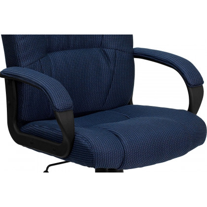 BLNK Rochelle Fabric High-Back Executive Swivel Office Chair with Arms - Blue