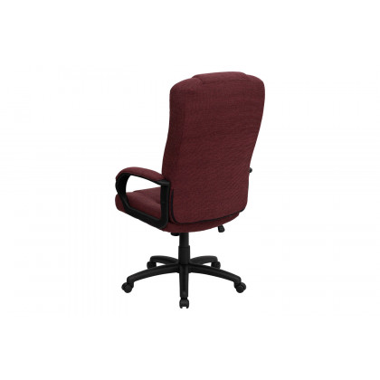 BLNK Rochelle Fabric High-Back Executive Swivel Office Chair with Arms - Burgundy
