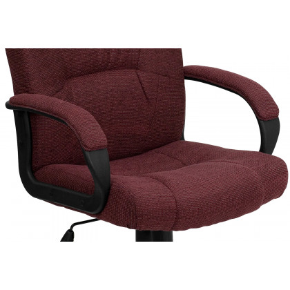 BLNK Rochelle Fabric High-Back Executive Swivel Office Chair with Arms - Burgundy
