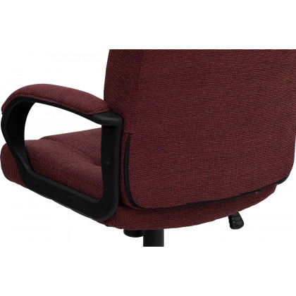 BLNK Rochelle Fabric High-Back Executive Swivel Office Chair with Arms - Burgundy