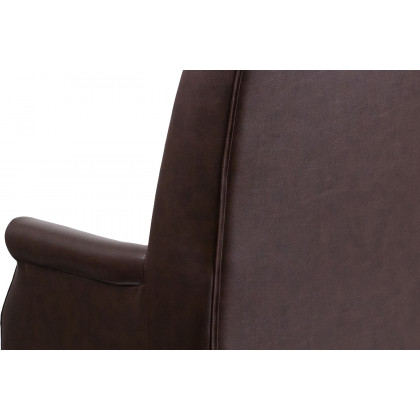 BLNK Hansel LeatherSoft High-Back Pillow Back Executive Swivel Office Chair with Arms - Brown