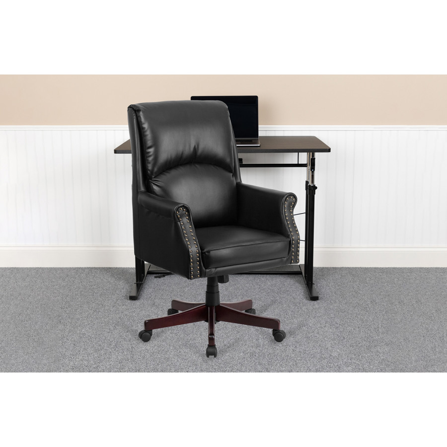 BLNK - Hansel LeatherSoft High-Back Pillow Back Executive Swivel Office Chair with Arms