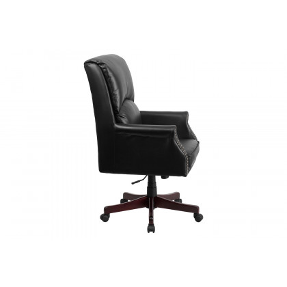 BLNK Hansel LeatherSoft High-Back Pillow Back Executive Swivel Office Chair with Arms - Black