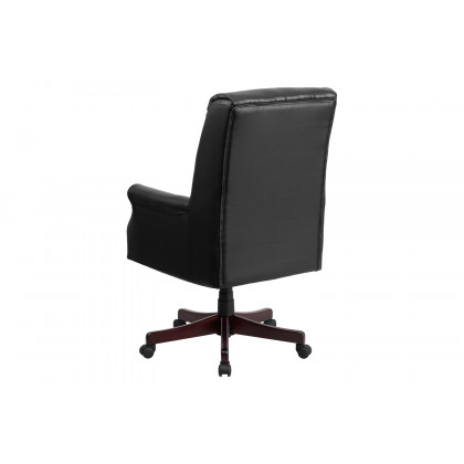 BLNK Hansel LeatherSoft High-Back Pillow Back Executive Swivel Office Chair with Arms - Black