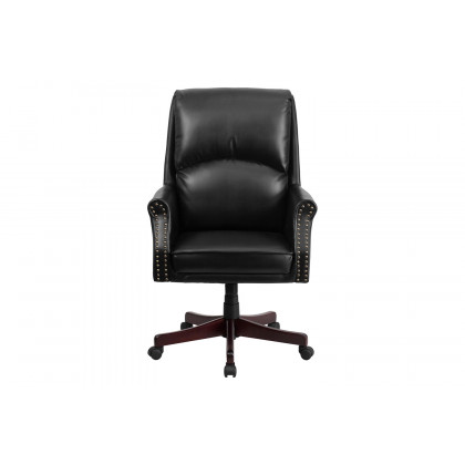 BLNK Hansel LeatherSoft High-Back Pillow Back Executive Swivel Office Chair with Arms - Black
