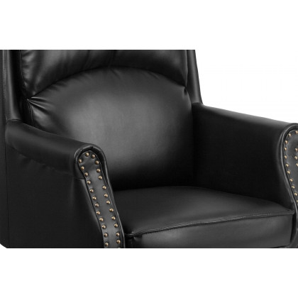 BLNK Hansel LeatherSoft High-Back Pillow Back Executive Swivel Office Chair with Arms - Black