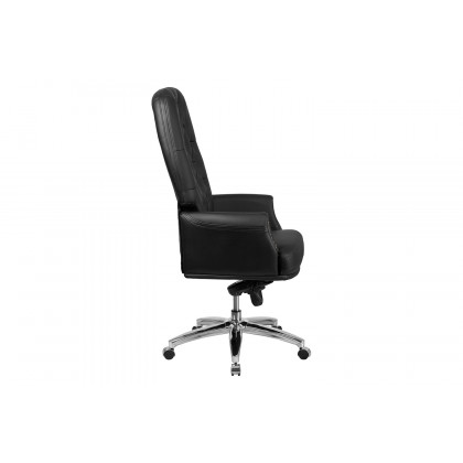 BLNK Hansel LeatherSoft High-Back Traditional Tufted Multifunction Executive Swivel Ergonomic Office Chair with Arms - Black