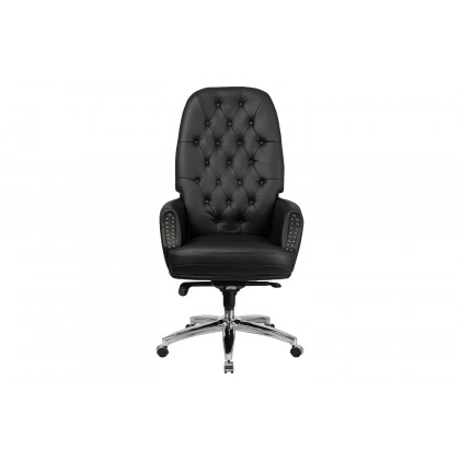 BLNK Hansel LeatherSoft High-Back Traditional Tufted Multifunction Executive Swivel Ergonomic Office Chair with Arms - Black