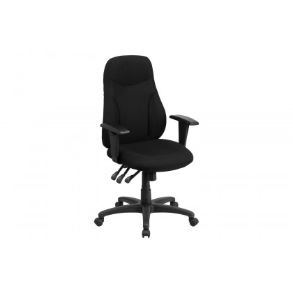 BLNK Hughes Fabric High-Back Multifunction Swivel Ergonomic Task Office Chair - with Adjustable Arms