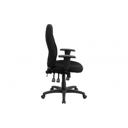 BLNK Hughes Fabric High-Back Multifunction Swivel Ergonomic Task Office Chair - with Adjustable Arms