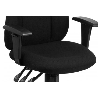 BLNK Hughes Fabric High-Back Multifunction Swivel Ergonomic Task Office Chair - with Adjustable Arms