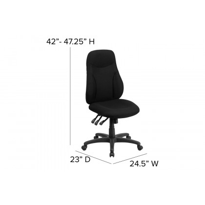 BLNK Hughes Fabric High-Back Multifunction Swivel Ergonomic Task Office Chair