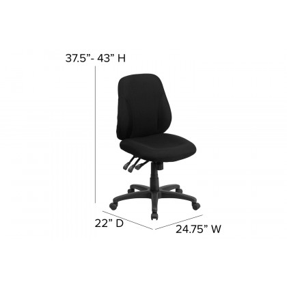BLNK - Wade Fabric Mid-Back Multifunction Swivel Ergonomic Task Office Chair