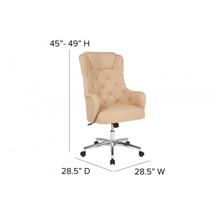 BLNK Chambord Fabric Chambord Home and Office Upholstered High Back Chair - Beige