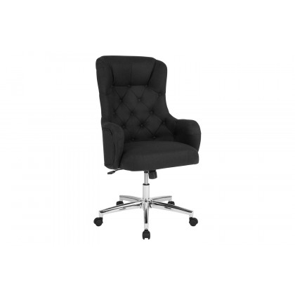 BLNK Chambord Fabric Chambord Home and Office Upholstered High Back Chair - Black
