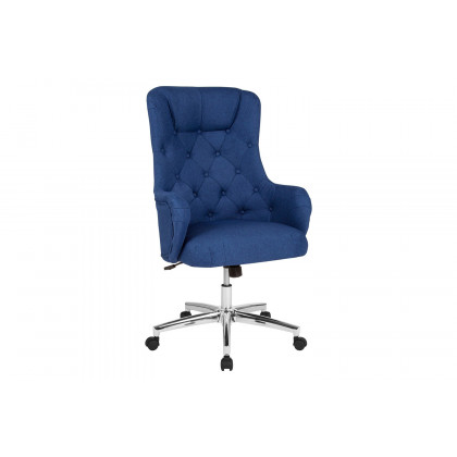 BLNK Chambord Fabric Chambord Home and Office Upholstered High Back Chair - Blue