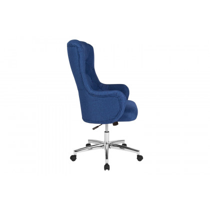 BLNK Chambord Fabric Chambord Home and Office Upholstered High Back Chair - Blue