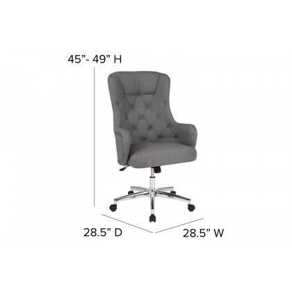 BLNK Chambord Fabric Chambord Home and Office Upholstered High Back Chair - Blue
