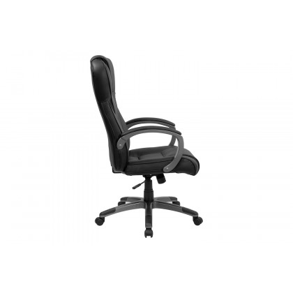 BLNK Hansel LeatherSoft High-Back Executive Swivel Office Chair with Titanium Nylon Base and Loop Arms - Black