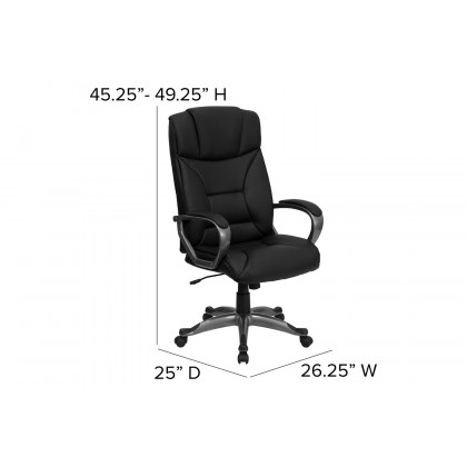 BLNK - Hansel LeatherSoft High-Back Executive Swivel Office Chair with Padded Arms