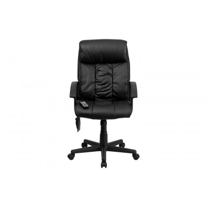 BLNK - Sumter LeatherSoft High-Back Ergonomic Massaging Executive Swivel Office Chair with Side Remote Pocket and Arms