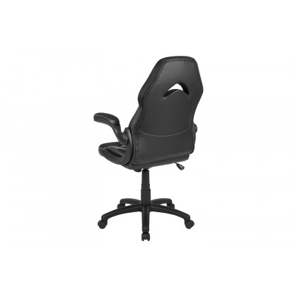 BLNK X10 Gaming Racing Office Ergonomic Computer PC Adjustable Swivel Chair with Flip-up Arms - Black