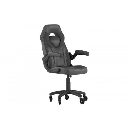 BLNK X10 Gaming Racing Office Computer PC Adjustable Chair with Flip-up Arms and Transparent Roller Wheels - Black