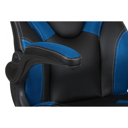 BLNK X10 Gaming Racing Office Ergonomic Computer PC Adjustable Swivel Chair with Flip-up Arms - Blue/Black