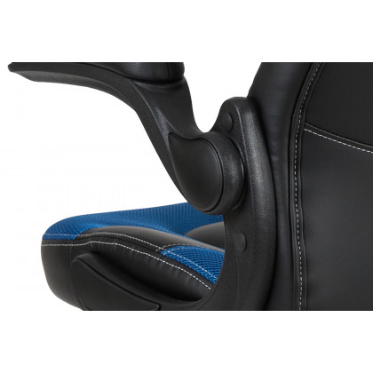 BLNK X10 Gaming Racing Office Ergonomic Computer PC Adjustable Swivel Chair with Flip-up Arms - Blue/Black