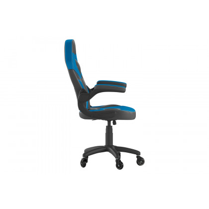 BLNK X10 Gaming Racing Office Computer PC Adjustable Chair with Flip-up Arms and Transparent Roller Wheels - Blue/Black