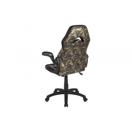 BLNK X10 Gaming Racing Office Ergonomic Computer PC Adjustable Swivel Chair with Flip-up Arms - Camouflage/Black