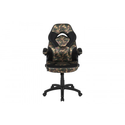 BLNK X10 Gaming Racing Office Ergonomic Computer PC Adjustable Swivel Chair with Flip-up Arms - Camouflage/Black