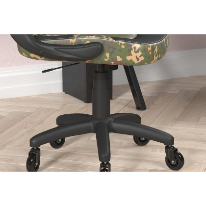 BLNK X10 Gaming Racing Computer PC Adjustable Chair with Flip-up Arms and Transparent Roller Wheels - Camouflage/Black