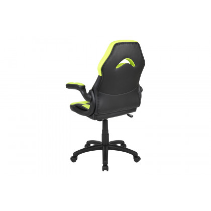 BLNK X10 Gaming Racing Office Ergonomic Computer PC Adjustable Swivel Chair with Flip-up Arms - Neon Green/Black
