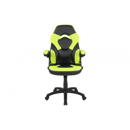 BLNK X10 Gaming Racing Office Ergonomic Computer PC Adjustable Swivel Chair with Flip-up Arms - Neon Green/Black