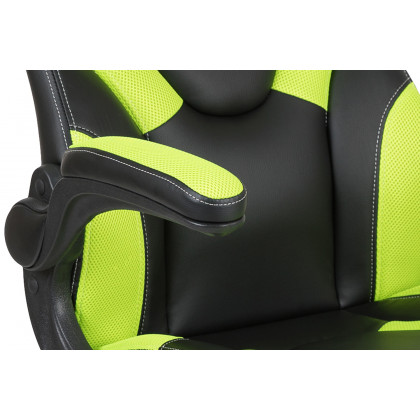 BLNK X10 Gaming Racing Office Ergonomic Computer PC Adjustable Swivel Chair with Flip-up Arms - Neon Green/Black
