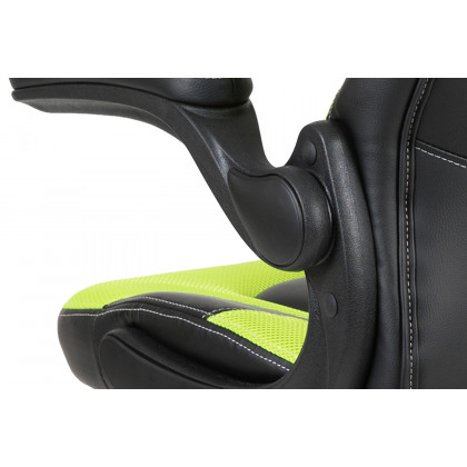 BLNK X10 Gaming Racing Office Ergonomic Computer PC Adjustable Swivel Chair with Flip-up Arms - Neon Green/Black