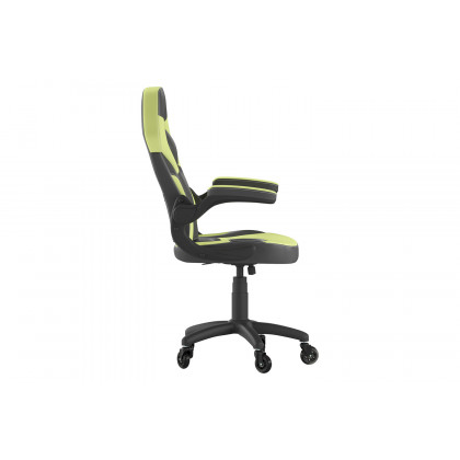 BLNK X10 Gaming Racing Computer PC Adjustable Chair with Flip-up Arms and Transparent Roller Wheels - Neon Green/Black