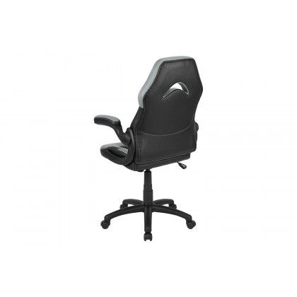 BLNK X10 Gaming Racing Office Ergonomic Computer PC Adjustable Swivel Chair with Flip-up Arms - Gray/Black