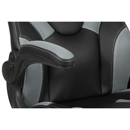 BLNK X10 Gaming Racing Office Ergonomic Computer PC Adjustable Swivel Chair with Flip-up Arms - Gray/Black