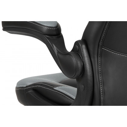 BLNK X10 Gaming Racing Office Ergonomic Computer PC Adjustable Swivel Chair with Flip-up Arms - Gray/Black