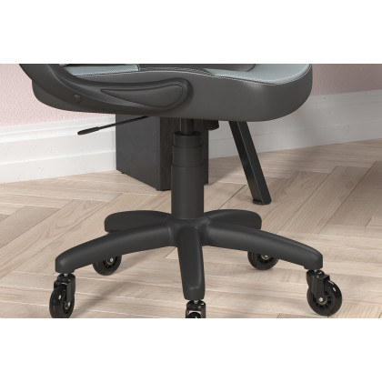 BLNK X10 Gaming Racing Office Computer PC Adjustable Chair with Flip-up Arms and Transparent Roller Wheels - Gray/Black