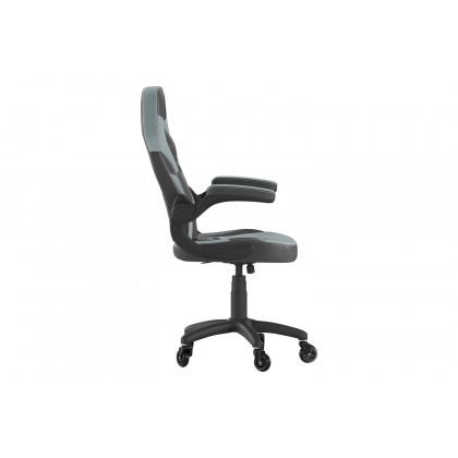 BLNK X10 Gaming Racing Office Computer PC Adjustable Chair with Flip-up Arms and Transparent Roller Wheels - Gray/Black