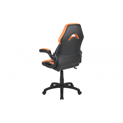 BLNK X10 Gaming Racing Office Ergonomic Computer PC Adjustable Swivel Chair with Flip-up Arms - Orange/Black