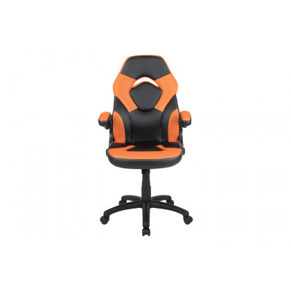 BLNK X10 Gaming Racing Office Ergonomic Computer PC Adjustable Swivel Chair with Flip-up Arms - Orange/Black